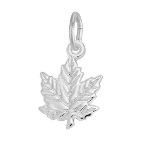 Maple Leaf Charm In Sterling Silver