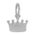 Crown Charm In 14K White Gold