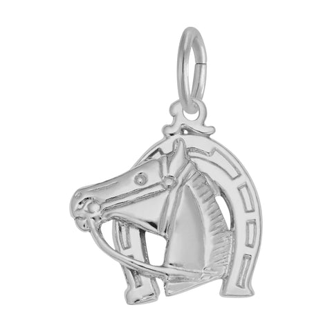 Horse Charm In 14K White Gold