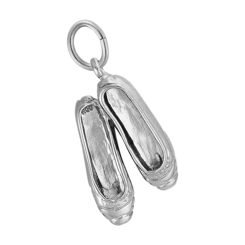 Ballet Shoes Charm In 14K White Gold