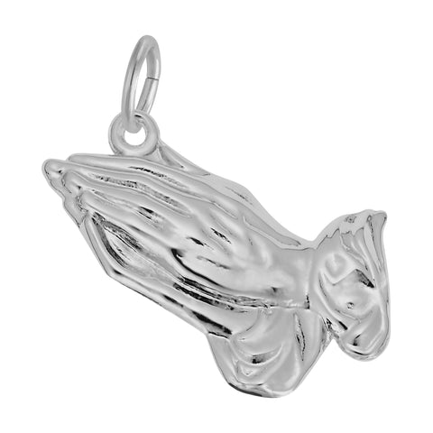 Praying Hands Charm In Sterling Silver