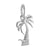 Palm Tree Charm In 14K White Gold