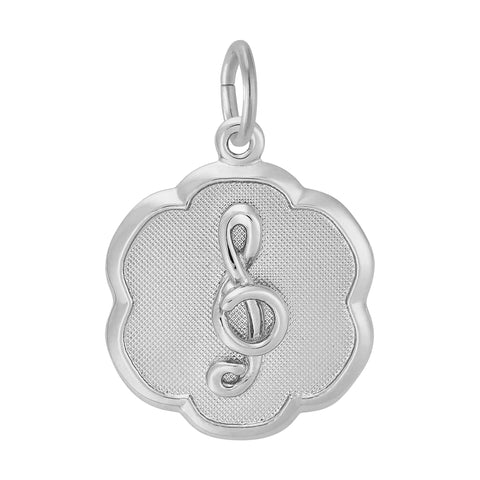 Treble Clef Charm In Sterling Silver