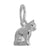 Cat Charm In 14K White Gold