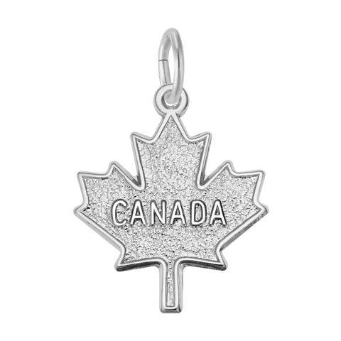 Maple Leaf, Canada Charm In 14K White Gold