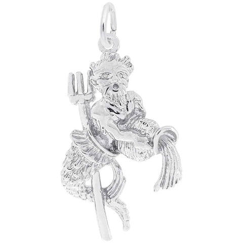 Aquarius Pendant Charm In 14K White Gold