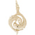 Pisces Pendant Charm in Yellow Gold Plated