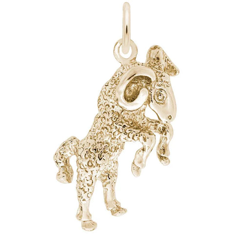 Aries Pendant Charm in Yellow Gold Plated