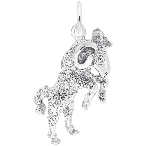 Aries Pendant Charm In Sterling Silver