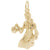 Virgo Pendant Charm in Yellow Gold Plated