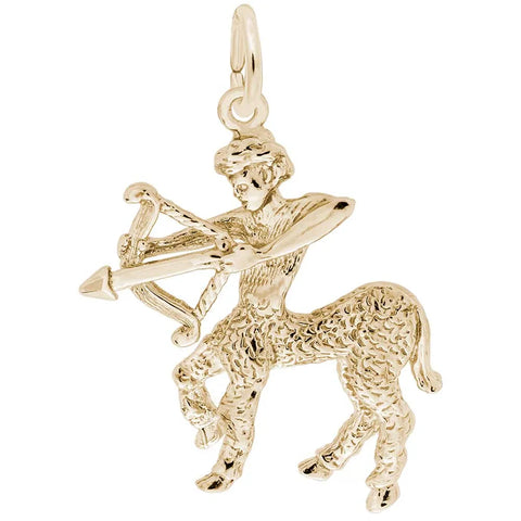 Solid Sagittarius Charm In Yellow Gold