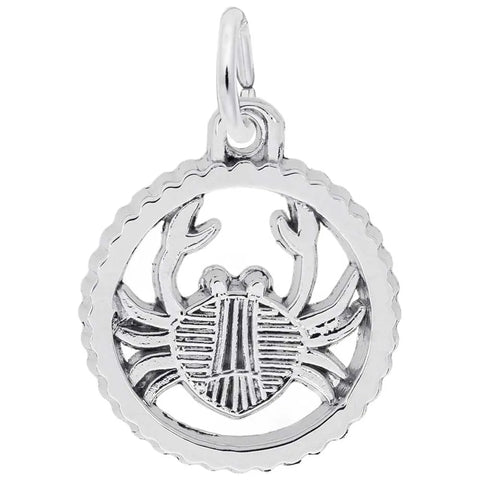 New Cancer Charm In 14K White Gold