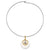 Silver-tone with Gold-tone & Crystal Peace Symbol Necklace