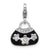 Sterling Silver 3-D Black Enameled Purse Charm