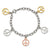Stainless Steel Multicolor Plated Peace Sign Charm Bracelet