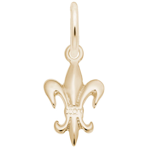 Fleur De Lis Charm In Yellow Gold