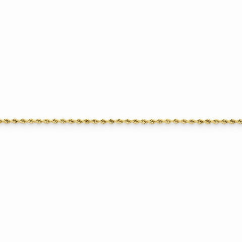 14K Yellow Gold Diamond-Cut Rope Anklet