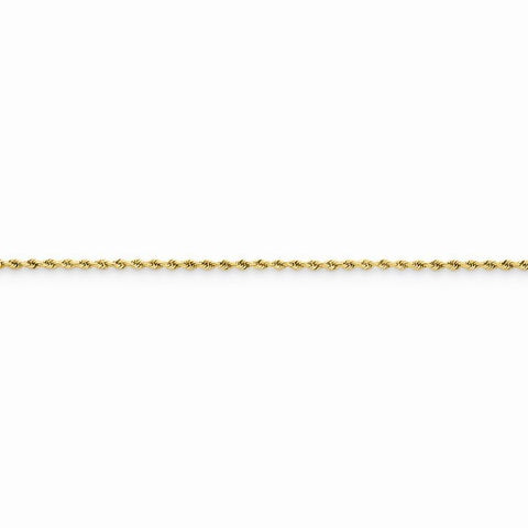 14K Yellow Gold Diamond-Cut Rope with Lobster Clasp Chain Anklet