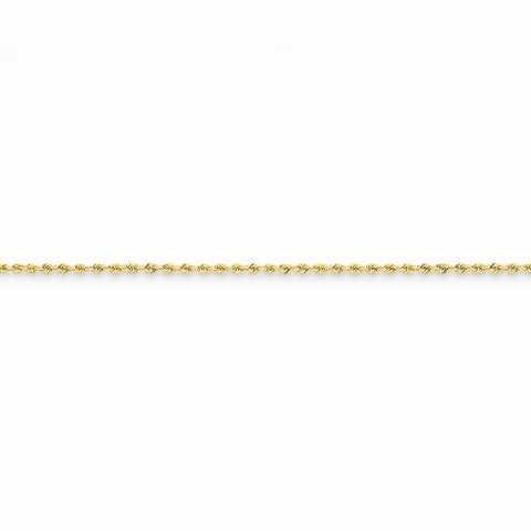 14K Yellow Gold Hand Made Regular Rope Chain Anklet