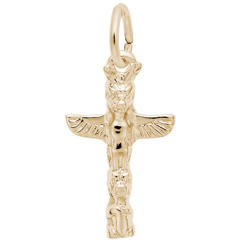 Totem Pole Charm in Yellow Gold Plated