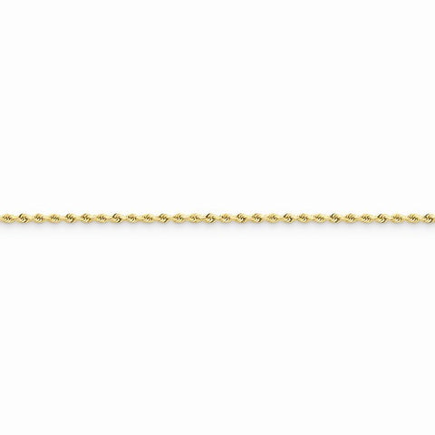 14K Yellow Gold Diamond-Cut Rope Anklet