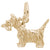 Scottie Dog Charm In Yellow Gold