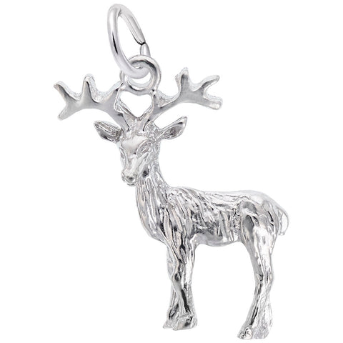 Reindeer Charm In Sterling Silver