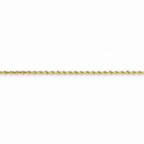 14K Yellow Gold Diamond-Cut Rope with Lobster Clasp Chain Anklet