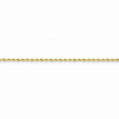 14K Yellow Gold Hand Made Regular Rope Chain Anklet