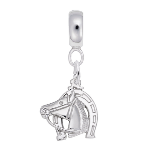 Horse Charm Dangle Bead In Sterling Silver