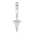 Caduceus charm dangle bead in Sterling Silver hide-image