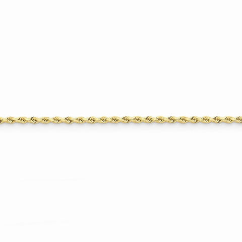 14K Yellow Gold Diamond-Cut Rope with Lobster Clasp Chain Anklet