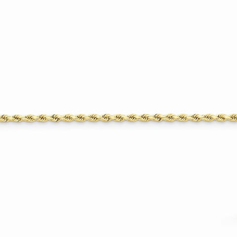 14K Yellow Gold Diamond-Cut Rope with Lobster Clasp Chain Anklet