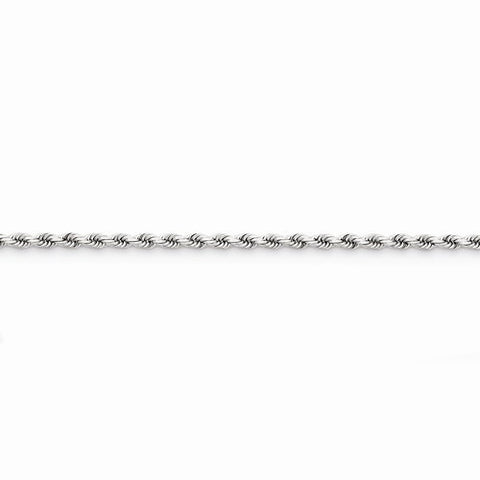 14K White Gold Diamond-Cut Rope Chain Bracelet