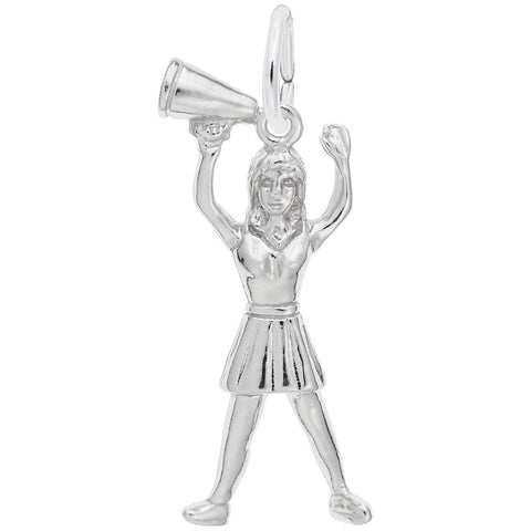 Cheerleader Charm In 14K White Gold