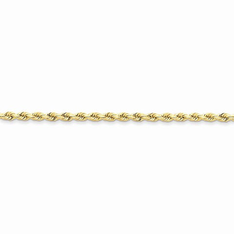 14K Yellow Gold Diamond-Cut Rope with Lobster Clasp Chain Anklet