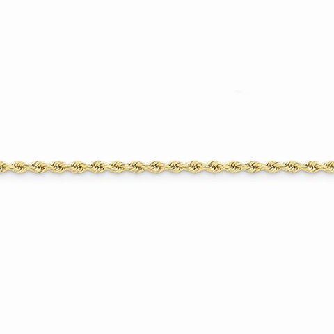 14K Yellow Gold Hand Made Regular Rope Chain Anklet