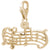 Music Staff Charm In Yellow Gold