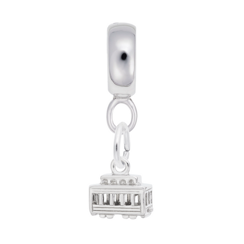 Cable Car Charm Dangle Bead In Sterling Silver
