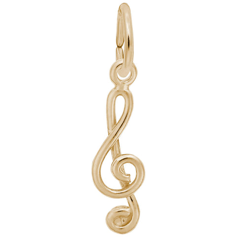 Treble Clef Charm in Yellow Gold Plated