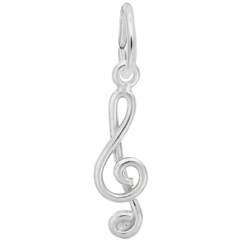 Treble Clef Charm In Sterling Silver