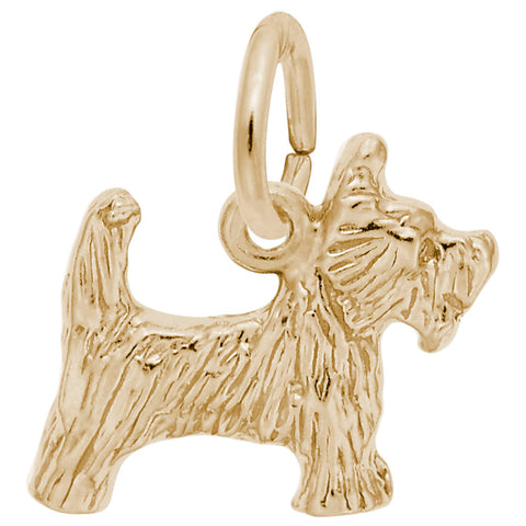 Scottie Dog Charm In Yellow Gold