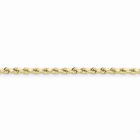 14K Yellow Gold Diamond-Cut Rope with Lobster Clasp Chain Anklet