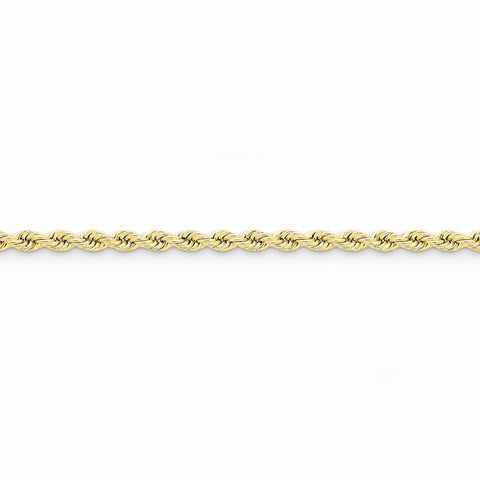 14K Yellow Gold Hand Made Regular Rope Chain Anklet