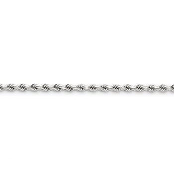 14K White Gold Diamond-Cut Rope Chain