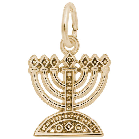 Menorah Charm In Yellow Gold