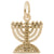 Menorah Charm In Yellow Gold