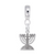 Menorah Charm Dangle Bead In Sterling Silver