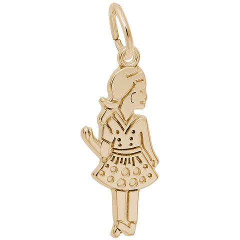 Girl Charm In Yellow Gold