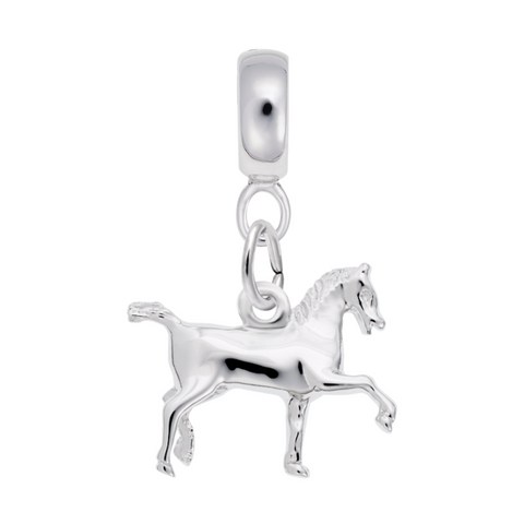 Horse Charm Dangle Bead In Sterling Silver